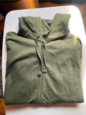 Olive Green Zip-Up Hoodie